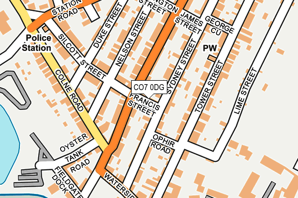 CO7 0DG map - OS OpenMap – Local (Ordnance Survey)