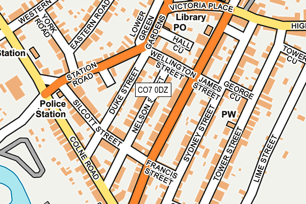 CO7 0DZ map - OS OpenMap – Local (Ordnance Survey)