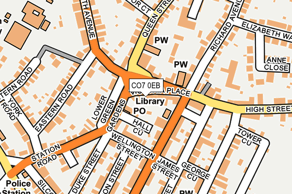 CO7 0EB map - OS OpenMap – Local (Ordnance Survey)