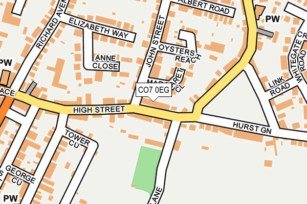 CO7 0EG map - OS OpenMap – Local (Ordnance Survey)