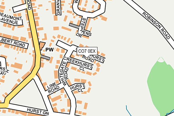 CO7 0EX map - OS OpenMap – Local (Ordnance Survey)