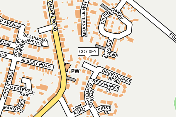 CO7 0EY map - OS OpenMap – Local (Ordnance Survey)