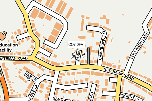 CO7 0FA map - OS OpenMap – Local (Ordnance Survey)