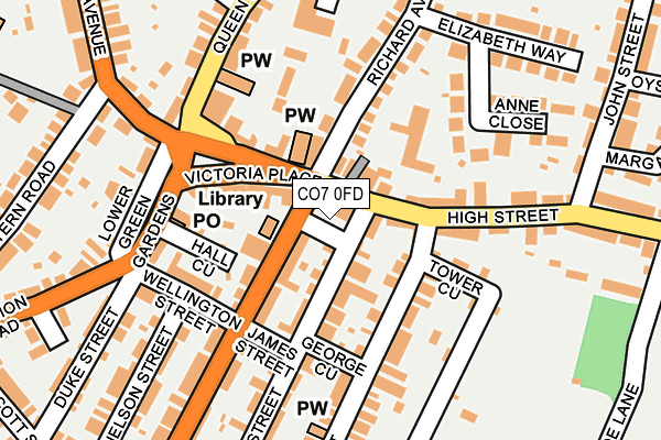 CO7 0FD map - OS OpenMap – Local (Ordnance Survey)