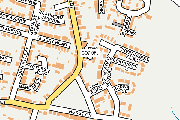 CO7 0FJ map - OS OpenMap – Local (Ordnance Survey)