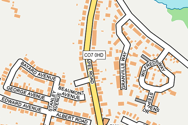 CO7 0HD map - OS OpenMap – Local (Ordnance Survey)