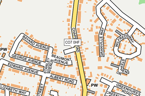 CO7 0HF map - OS OpenMap – Local (Ordnance Survey)