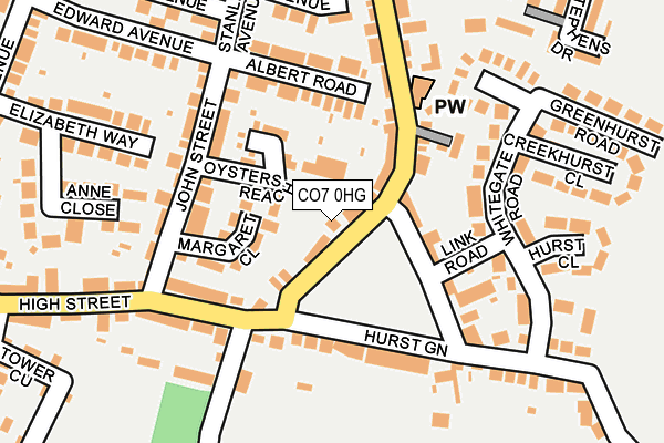 CO7 0HG map - OS OpenMap – Local (Ordnance Survey)