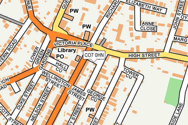 CO7 0HN map - OS OpenMap – Local (Ordnance Survey)