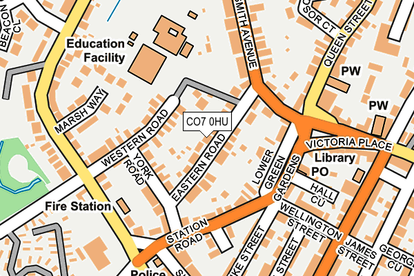 CO7 0HU map - OS OpenMap – Local (Ordnance Survey)