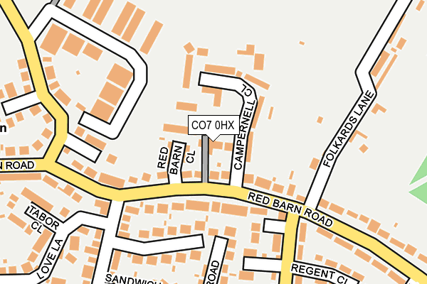 CO7 0HX map - OS OpenMap – Local (Ordnance Survey)