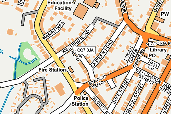 CO7 0JA map - OS OpenMap – Local (Ordnance Survey)