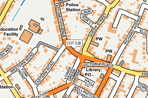 CO7 0JB map - OS OpenMap – Local (Ordnance Survey)