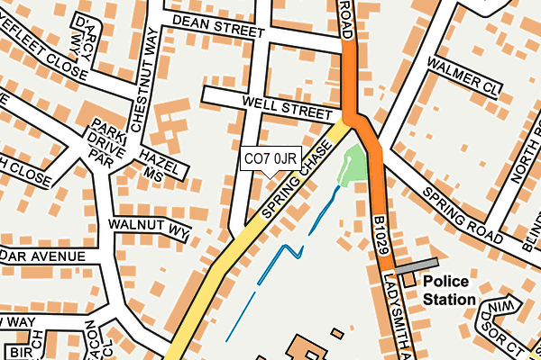 CO7 0JR map - OS OpenMap – Local (Ordnance Survey)