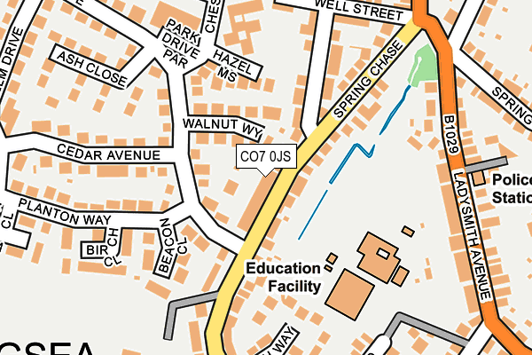 CO7 0JS map - OS OpenMap – Local (Ordnance Survey)
