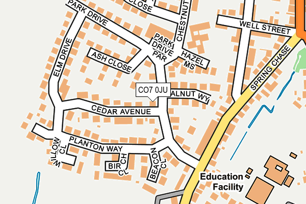 CO7 0JU map - OS OpenMap – Local (Ordnance Survey)