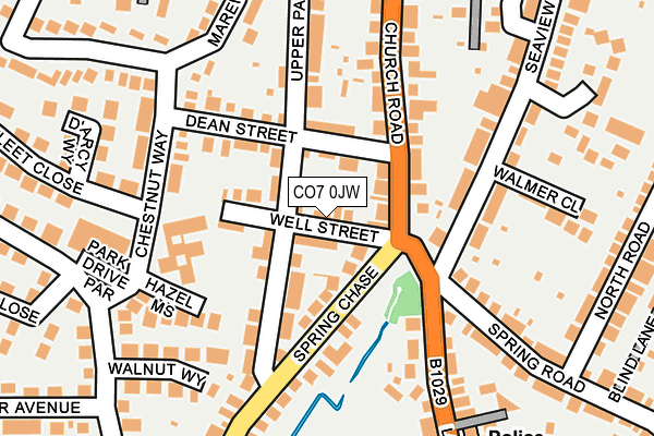 CO7 0JW map - OS OpenMap – Local (Ordnance Survey)