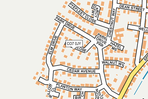 CO7 0JY map - OS OpenMap – Local (Ordnance Survey)