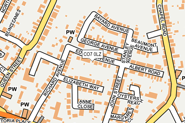 CO7 0LZ map - OS OpenMap – Local (Ordnance Survey)