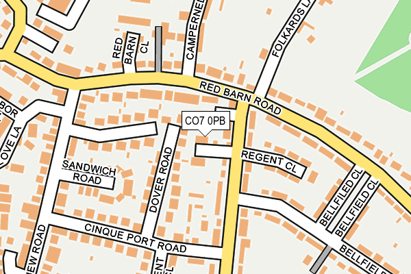 CO7 0PB map - OS OpenMap – Local (Ordnance Survey)