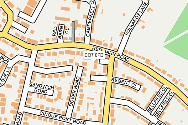 CO7 0PD map - OS OpenMap – Local (Ordnance Survey)
