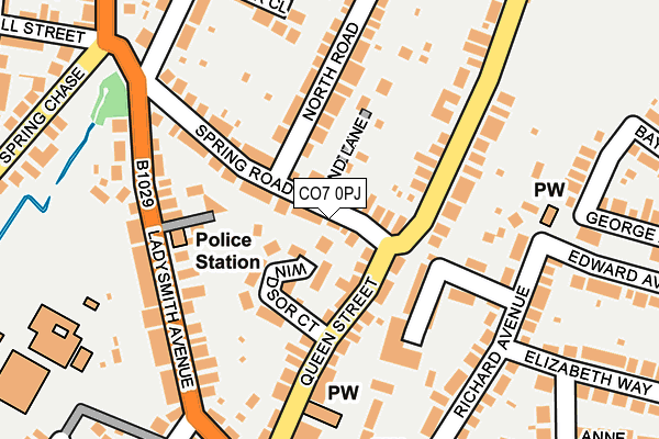 CO7 0PJ map - OS OpenMap – Local (Ordnance Survey)