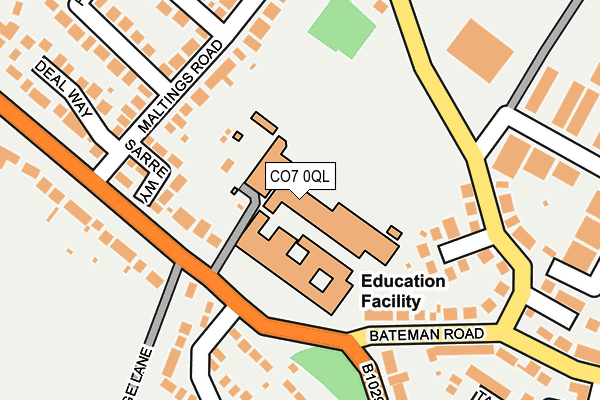 CO7 0QL map - OS OpenMap – Local (Ordnance Survey)