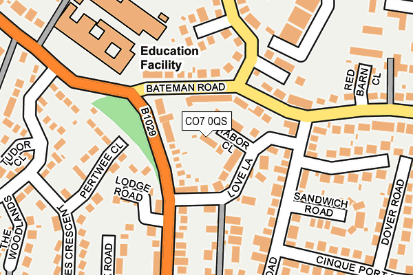 CO7 0QS map - OS OpenMap – Local (Ordnance Survey)