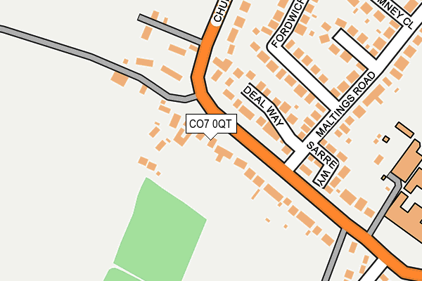 CO7 0QT map - OS OpenMap – Local (Ordnance Survey)