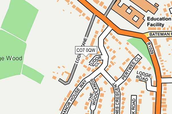 CO7 0QW map - OS OpenMap – Local (Ordnance Survey)