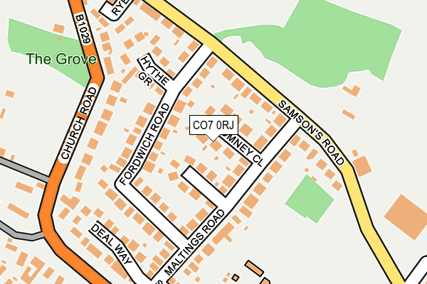 CO7 0RJ map - OS OpenMap – Local (Ordnance Survey)