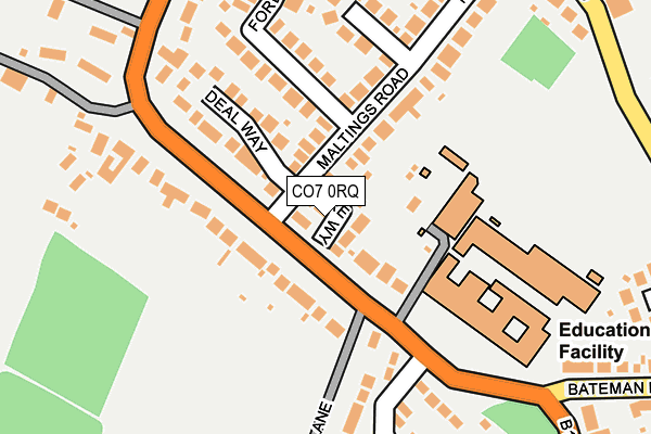 CO7 0RQ map - OS OpenMap – Local (Ordnance Survey)