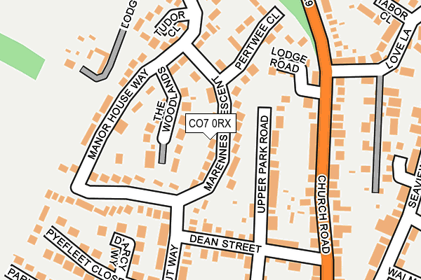 CO7 0RX map - OS OpenMap – Local (Ordnance Survey)