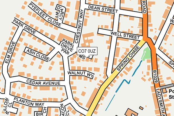 CO7 0UZ map - OS OpenMap – Local (Ordnance Survey)