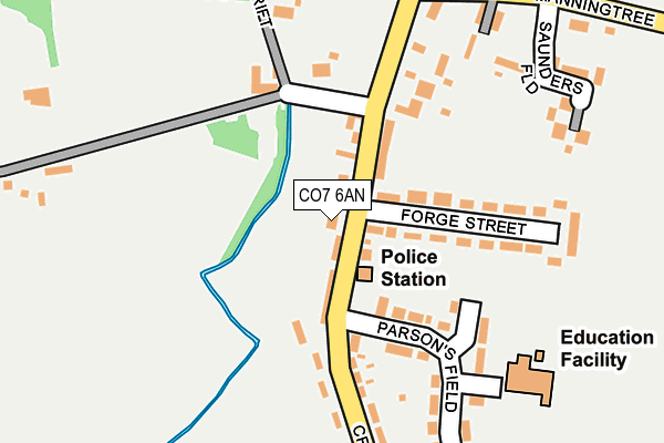 CO7 6AN map - OS OpenMap – Local (Ordnance Survey)