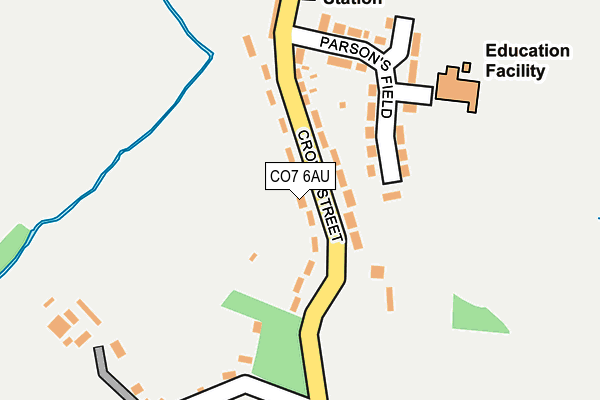 CO7 6AU map - OS OpenMap – Local (Ordnance Survey)