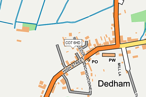CO7 6HD map - OS OpenMap – Local (Ordnance Survey)