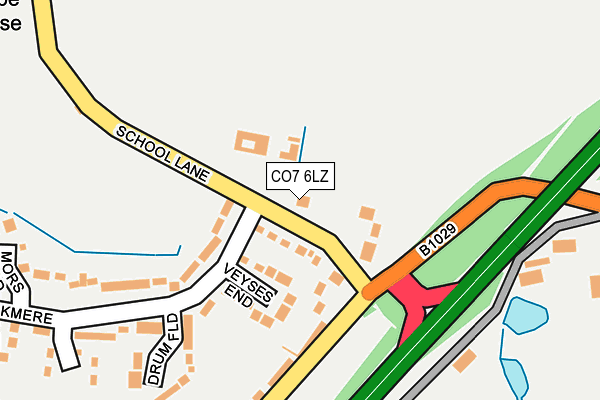 CO7 6LZ map - OS OpenMap – Local (Ordnance Survey)