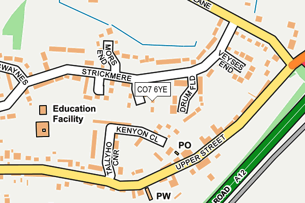 CO7 6YE map - OS OpenMap – Local (Ordnance Survey)