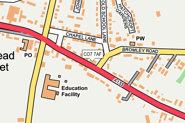 CO7 7AF map - OS OpenMap – Local (Ordnance Survey)