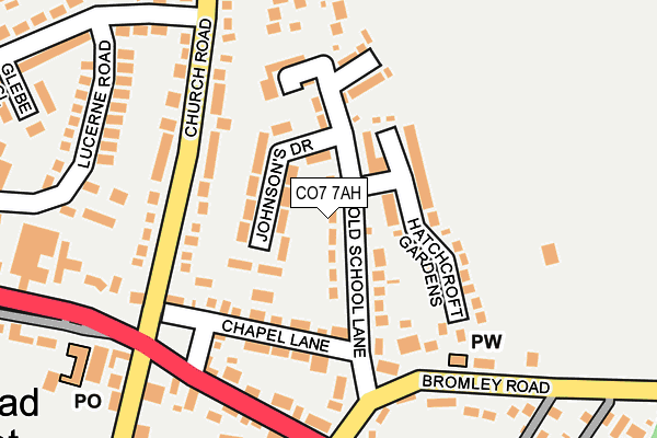 CO7 7AH map - OS OpenMap – Local (Ordnance Survey)