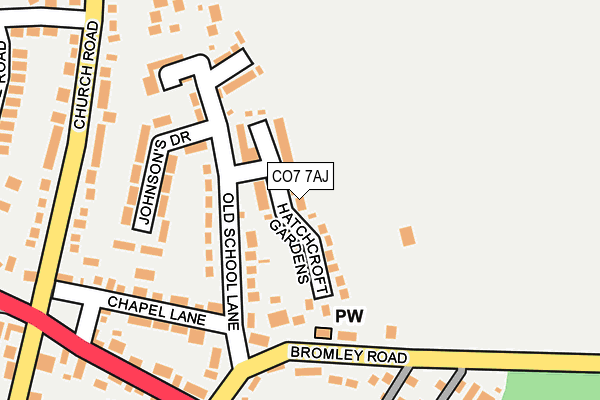 CO7 7AJ map - OS OpenMap – Local (Ordnance Survey)