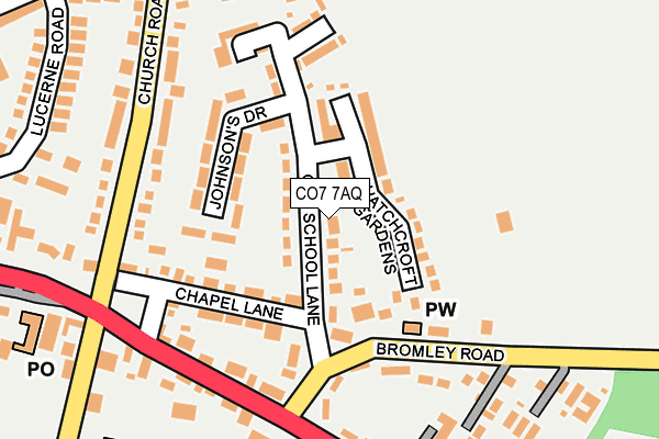 CO7 7AQ map - OS OpenMap – Local (Ordnance Survey)