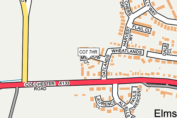 CO7 7HR map - OS OpenMap – Local (Ordnance Survey)