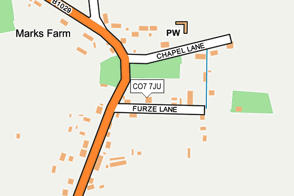 CO7 7JU map - OS OpenMap – Local (Ordnance Survey)