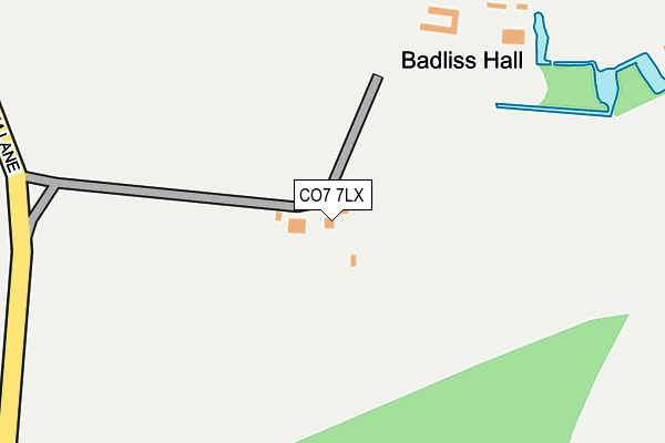 CO7 7LX map - OS OpenMap – Local (Ordnance Survey)