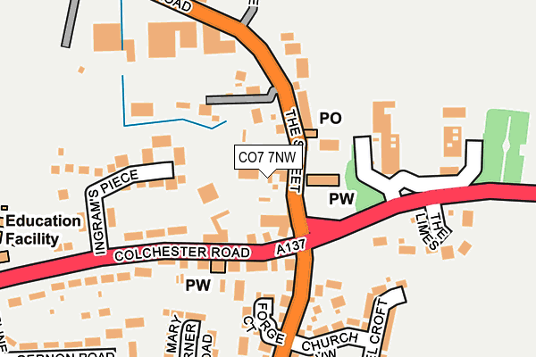 CO7 7NW map - OS OpenMap – Local (Ordnance Survey)