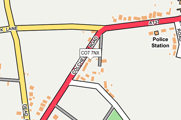 CO7 7NX map - OS OpenMap – Local (Ordnance Survey)