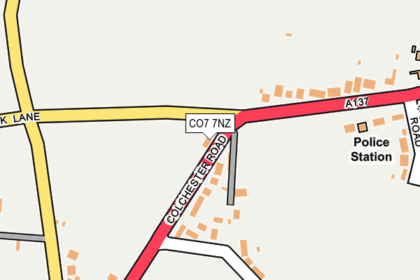 CO7 7NZ map - OS OpenMap – Local (Ordnance Survey)