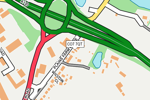 CO7 7QT map - OS OpenMap – Local (Ordnance Survey)